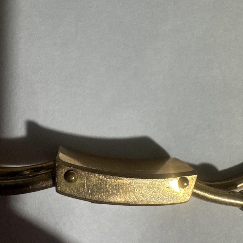 Beautiful Antique Etruscan Revival Bangle Hinged Safety chain Bracelet - Picture 5 of 7